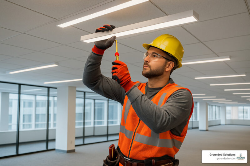 Commercial lighting installation