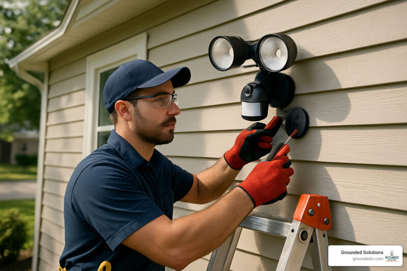motion sensor lighting installation