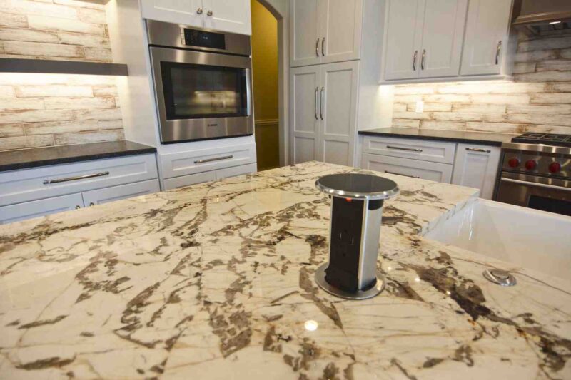 hidden outlet installation in Zionsville modern kitchen pop-up outlets - hidden outlet installation in Zionsville
