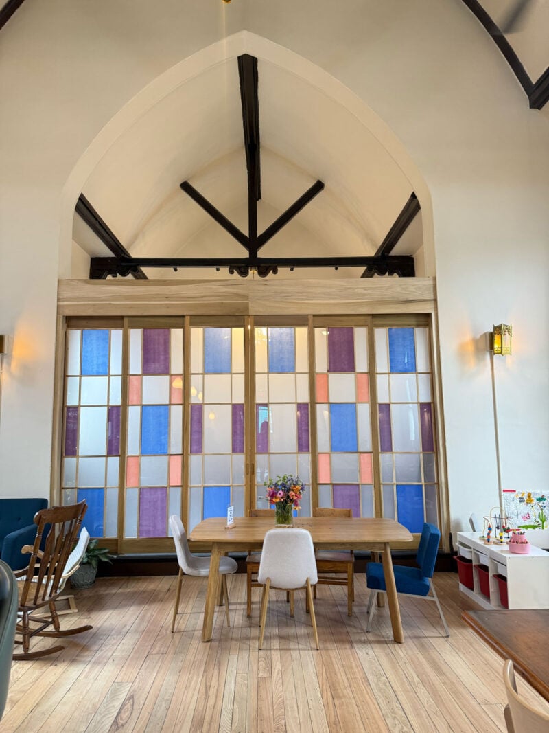 cafe dining stained glass windows indianapolis