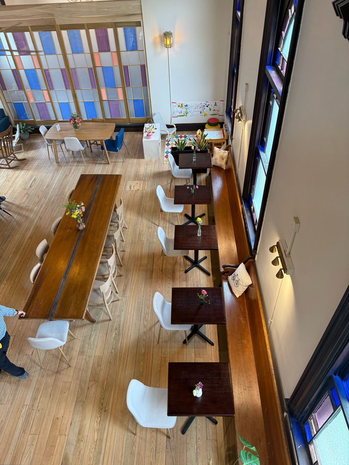 cafe seating aerial view indianapolis
