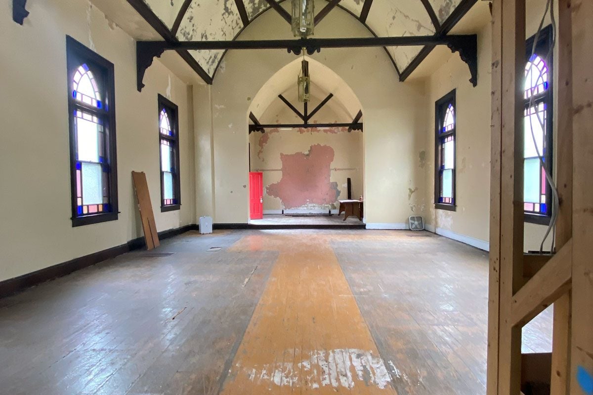 historic church sanctuary vaulted ceiling renovation indianapolis